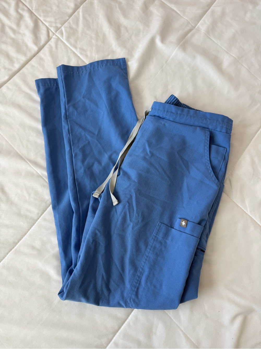 Figs Ciel Blue Drawstring Scrub Joggers